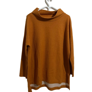 Anthropologie Women's Orange Sweater Knit Mick Neck Oversized Size: L